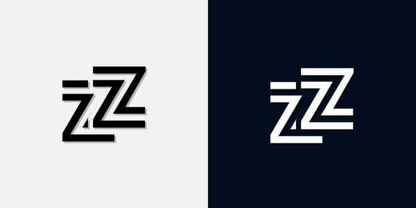 Modern Abstract Initial letter ZZ logo. This icon incorporate with two abstract typeface in the creative way.It will be suitable for which company or brand name start those initial.