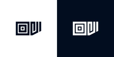 Asgari yaratıcı ilk harfler OV logosu. Bu logo yaratıcı bir şekilde iki yaratıcı harfle birleşti. İlk harfleri hangi şirket ya da markanın başlattığı uygun olacaktır..