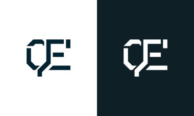 Yaratıcı asgari soyut harf QE logosu. Bu logo, yaratıcı bir şekilde soyut yazı karakterine sahip. Hangi şirket ya da markanın başlattığı bu başlangıç noktası için uygun olacaktır..
