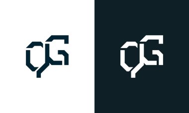 Yaratıcı asgari soyut harf QG logosu. Bu logo, yaratıcı bir şekilde soyut yazı karakterine sahip. Hangi şirket ya da markanın başlattığı bu başlangıç noktası için uygun olacaktır..