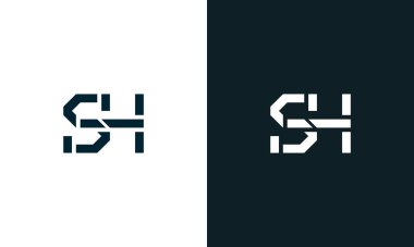 Yaratıcı asgari soyut harf SH logosu. Bu logo, yaratıcı bir şekilde soyut yazı karakterine sahip. Hangi şirket ya da markanın başlattığı bu başlangıç noktası için uygun olacaktır..
