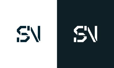 Yaratıcı asgari soyut harf SN logosu. Bu logo, yaratıcı bir şekilde soyut yazı karakterine sahip. Hangi şirket ya da markanın başlattığı bu başlangıç noktası için uygun olacaktır..