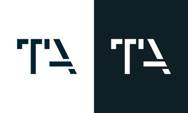 Yaratıcı asgari soyut TA logosu. Bu logo, yaratıcı bir şekilde soyut yazı karakterine sahip. Hangi şirket ya da markanın başlattığı bu başlangıç noktası için uygun olacaktır..
