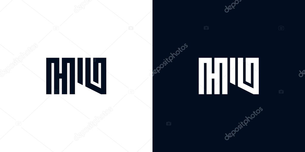 Letras iniciales creativas m nimas logotipo de HU. Este logotipo ...