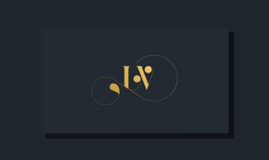 Asgari kraliyet ilk harfleri LV logosu. Bu logo, yaratıcı bir şekilde lüks yazı karakterine sahip. Hangi şirket veya markanın bu ilk adımı atadığı için uygun olacaktır..