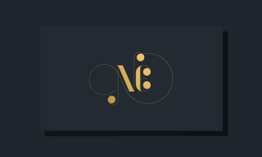 Asgari kraliyet harfleri NE logosu. Bu logo, yaratıcı bir şekilde lüks yazı karakterine sahip. Hangi şirket veya markanın bu ilk adımı atadığı için uygun olacaktır..