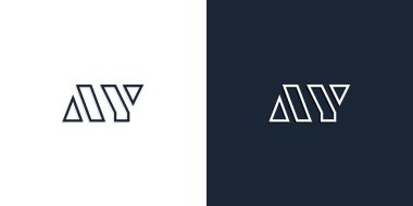 Soyut sanat eserleri ilk harfleri AY logosu. Bu logo, yaratıcı bir şekilde soyut yazı karakterine sahip. Hangi şirket ya da markanın başlattığı bu başlangıç noktası için uygun olacaktır..