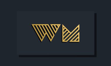 Zarif bir sanat eseri ilk harfi WM logosu. Bu logo yaratıcı bir şekilde iki yaratıcı harfle birleşti. İlk harfleri hangi şirket ya da markanın başlattığı uygun olacaktır..