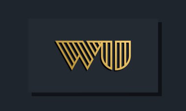 Zarif bir sanat eseri ilk harfi WU logosu. Bu logo yaratıcı bir şekilde iki yaratıcı harfle birleşti. İlk harfleri hangi şirket ya da markanın başlattığı uygun olacaktır..