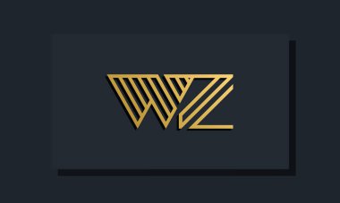 Zarif bir sanat eseri ilk harfi WZ logosu. Bu logo yaratıcı bir şekilde iki yaratıcı harfle birleşti. İlk harfleri hangi şirket ya da markanın başlattığı uygun olacaktır..