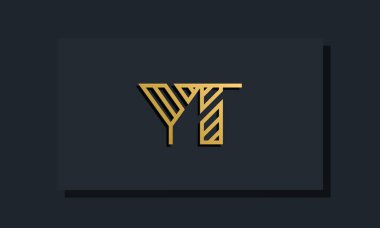 Zarif çizgi sanat baş harfi YT logosu. Bu logo yaratıcı bir şekilde iki yaratıcı harfle birleşti. İlk harfleri hangi şirket ya da markanın başlattığı uygun olacaktır..
