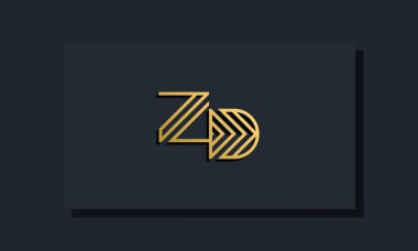 Zarif çizgi sanat baş harfi ZD logosu. Bu logo yaratıcı bir şekilde iki yaratıcı harfle birleşti. İlk harfleri hangi şirket ya da markanın başlattığı uygun olacaktır..