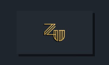 Zarif çizgi sanat baş harfi ZU logosu. Bu logo yaratıcı bir şekilde iki yaratıcı harfle birleşti. İlk harfleri hangi şirket ya da markanın başlattığı uygun olacaktır..