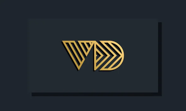 Elegancka Linia Sztuki Początkowa Litera Logo Logo Łączy Się Dwoma — Wektor stockowy