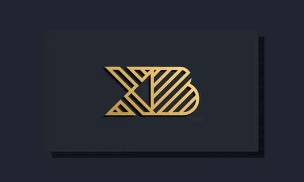 Елегантна Лінія Мистецтва Початкова Літера Логотип Цей Логотип Поєднується Двома — стоковий вектор