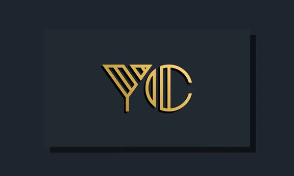 雅致线条艺术的首字母Yc标志 这个标志以创造性的方式与两个创造性的字母结合在一起 这将是合适的公司或品牌名称开始这些初始字母 — 图库矢量图片
