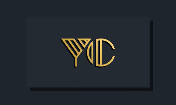 Elegant line art initial letter YC logo. This logo incorporate with two creative letters in the creative way. It will be suitable for which company or brand name starts those initial letters.