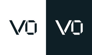 Yaratıcı asgari soyut VO logosu. Bu logo, yaratıcı bir şekilde soyut yazı karakterine sahip. Hangi şirket ya da markanın başlattığı bu başlangıç noktası için uygun olacaktır..