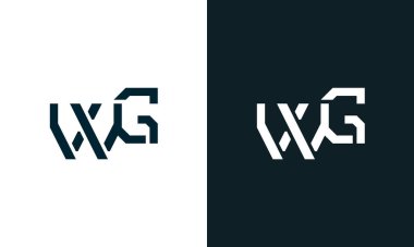 Yaratıcı asgari soyut harf WG logosu. Bu logo, yaratıcı bir şekilde soyut yazı karakterine sahip. Hangi şirket ya da markanın başlattığı bu başlangıç noktası için uygun olacaktır..
