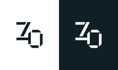 Yaratıcı asgari soyut ZO logosu. Bu logo, yaratıcı bir şekilde soyut yazı karakterine sahip. Hangi şirket ya da markanın başlattığı bu başlangıç noktası için uygun olacaktır..