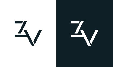Yaratıcı, soyut harf ZV logosu. Bu logo, yaratıcı bir şekilde soyut yazı karakterine sahip. Hangi şirket ya da markanın başlattığı bu başlangıç noktası için uygun olacaktır..