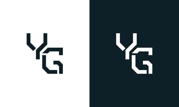 创意最小抽象字母Yg标志 这个标志以创造性的方式与抽象字体结合在一起 适用于那些公司或品牌的首字母首字母缩写 — 图库矢量图片