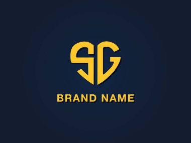 Asgari sevgi ilk harfi SG logosu. Bu simge, iki aşk biçimli yazı karakterini yaratıcı bir şekilde birleştirir. Hangi şirket ya da markanın bu baştaki adı başlattığı için uygun olacaktır.