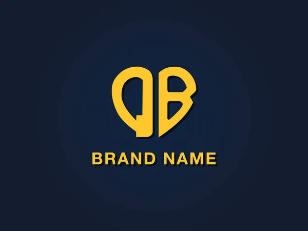 最小的爱初始字母Qb标志 这个图标以创造性的方式与两个爱的形状字体结合在一起 适合于哪些公司或品牌的首字母开头 — 图库矢量图片