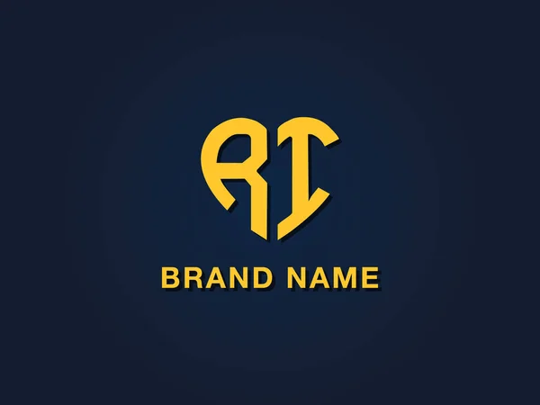 最小的爱初始字母Ri标志 这个图标以创造性的方式与两个爱的形状字体结合在一起 适合于哪些公司或品牌的首字母开头 — 图库矢量图片