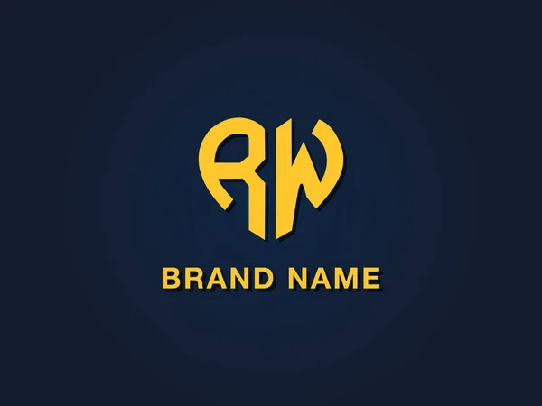 最小的爱初始字母Rw标志 这个图标以创造性的方式与两个爱的形状字体结合在一起 适合于哪些公司或品牌的首字母开头 — 图库矢量图片