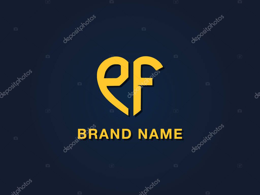 Minimal love initial letter PF logo. This icon incorporate with two love shape typeface in the creative way.It will be suitable for which company or brand name start those initial.