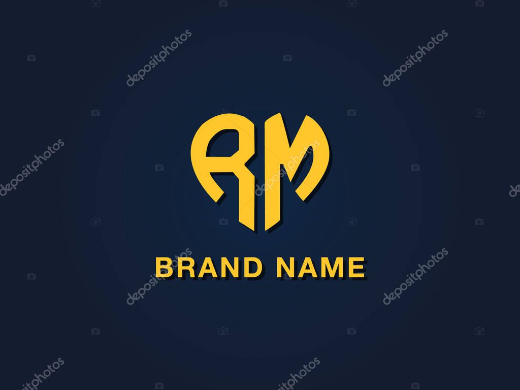 Minimal love initial letter RM logo. This icon incorporate with two love shape typeface in the creative way.It will be suitable for which company or brand name start those initial.