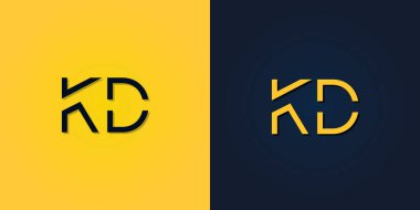 Minimalist Soyut Baş harf KD logosu. Bu logo yaratıcı bir şekilde soyut harflerle birleştirilir. Hangi şirket ya da markanın bu ilk adımı attığı için uygun olacaktır..
