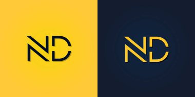 Minimalist Soyut ND harfli logo. Bu logo yaratıcı bir şekilde soyut harflerle birleştirilir. Hangi şirket ya da markanın bu ilk adımı attığı için uygun olacaktır..