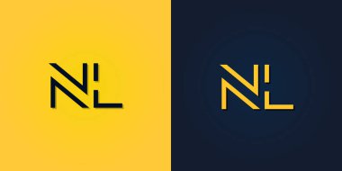 Minimalist Soyut Baş harf NL logosu. Bu logo yaratıcı bir şekilde soyut harflerle birleştirilir. Hangi şirket ya da markanın bu ilk adımı attığı için uygun olacaktır..