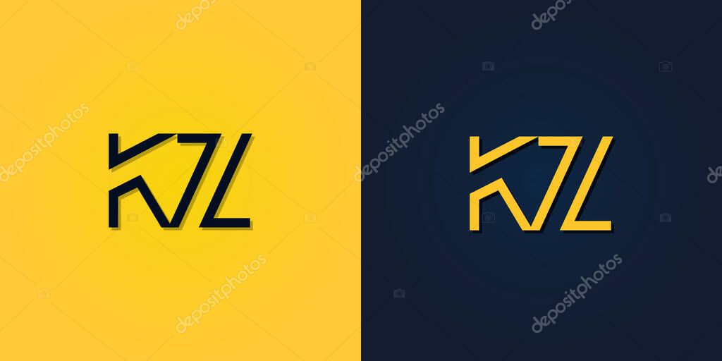 Minimalist Abstract Initial letter KZ logo. This logo incorporate with abstract letter in the creative way.It will be suitable for which company or brand name start those initial.