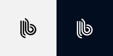 Modern soyut harfli LB logosu. Bu simge, iki soyut yazı karakterini yaratıcı bir şekilde birleştirir. Hangi şirket ya da markanın bu baştaki başlattığı için uygun olacaktır.
