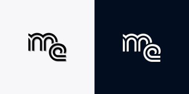 Modern Soyut Baş harf ME logosu. Bu simge, iki soyut yazı karakterini yaratıcı bir şekilde birleştirir. Hangi şirket ya da markanın bu baştaki başlattığı için uygun olacaktır.