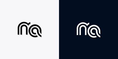 Modern soyut baş harf NA logosu. Bu simge, iki soyut yazı karakterini yaratıcı bir şekilde birleştirir. Hangi şirket ya da markanın bu baştaki başlattığı için uygun olacaktır.