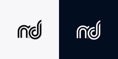 Modern Soyut ND harfli logo. Bu simge, iki soyut yazı karakterini yaratıcı bir şekilde birleştirir. Hangi şirket ya da markanın bu baştaki başlattığı için uygun olacaktır.