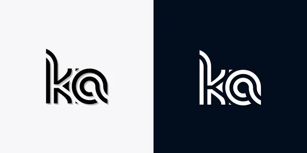 Modern Abstract Logotipo Letra Inicial Este Ícone Incorpora Com Dois —  Vetores de Stock