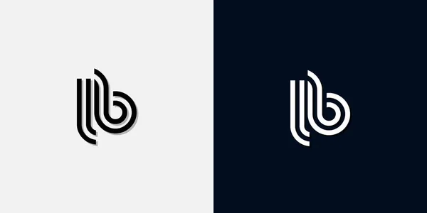 Modern soyut harfli LB logosu. Bu simge, iki soyut yazı karakterini yaratıcı bir şekilde birleştirir. Hangi şirket ya da markanın bu baştaki başlattığı için uygun olacaktır.