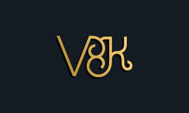Lüks moda VK logosu. Bu simge modern yazı karakterini yaratıcı bir şekilde birleştirir. Bu başlangıç için hangi şirket veya markanın adı uygun olacaktır.