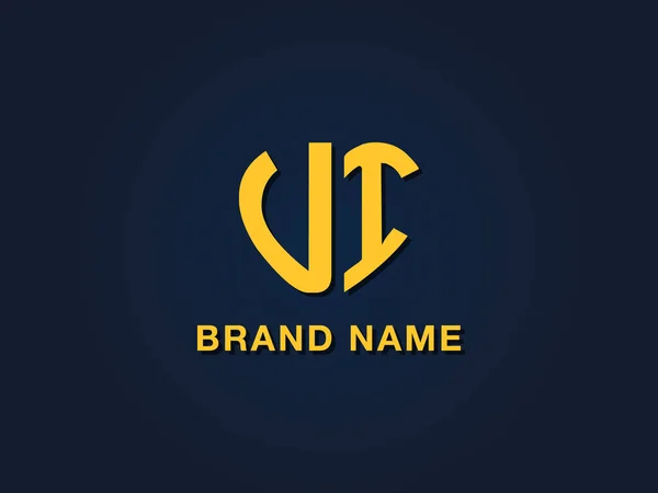 Minimalna Początkowa Litera Miłosna Logo Interfejsu Ikona Zawiera Dwa Miłosny — Wektor stockowy