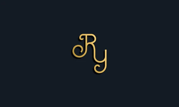 奢华时尚首字母Ry标志 这个图标以创造性的方式与现代字体结合在一起 这将是合适的哪家公司或品牌开始这些初始的 — 图库矢量图片