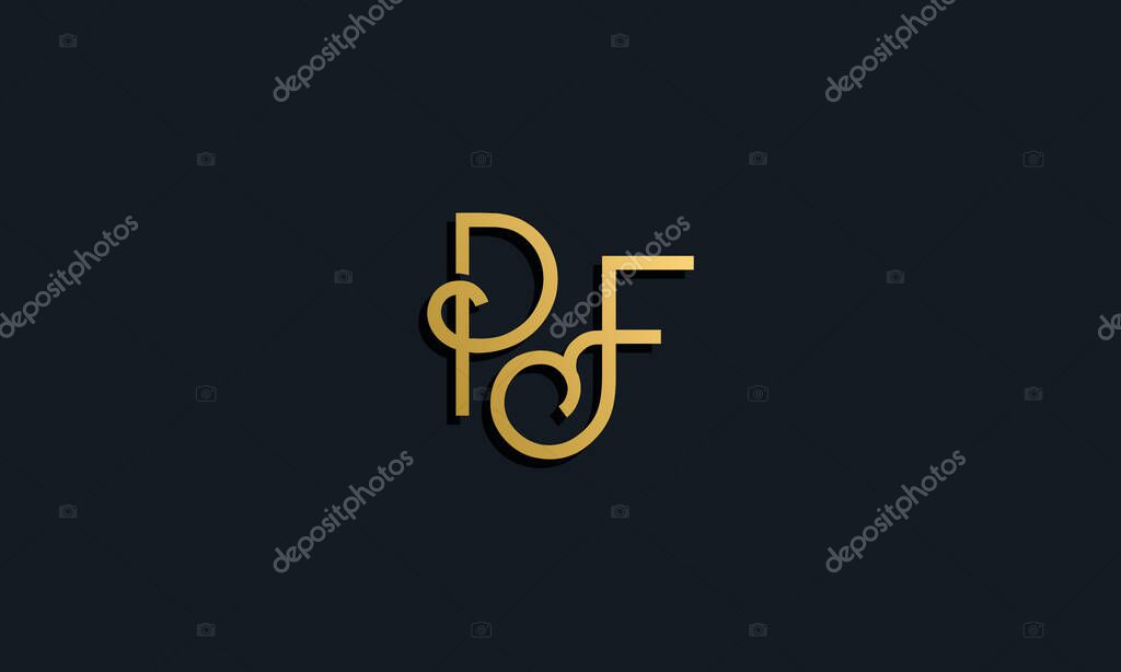 Luxury fashion initial letter PF logo. This icon incorporate with modern typeface in the creative way. It will be suitable for which company or brand name start those initial.