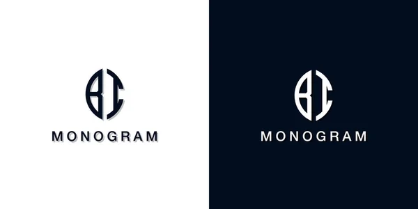 Style Feuille Lettre Initiale Logo Monogramme Logo Incorporer Avec Deux — Image vectorielle