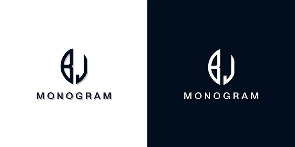 Logo Monogram Stile Foglia Iniziale Questo Logo Incorpora Con Due — Vettoriale Stock