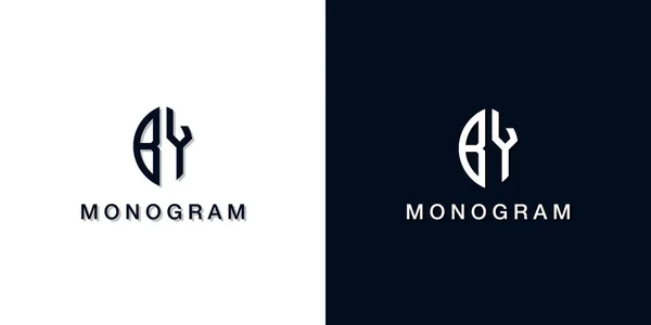Yaprak Stili Ilk Harf Monogram Logosuyla Logo Yaratıcı Bir Şekilde — Stok Vektör
