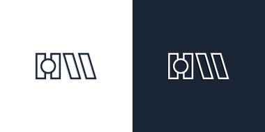Soyut sanat eserleri baş harfleri HM logosu. Bu logo, yaratıcı bir şekilde soyut yazı karakterine sahip. Hangi şirket ya da markanın başlattığı bu başlangıç noktası için uygun olacaktır..